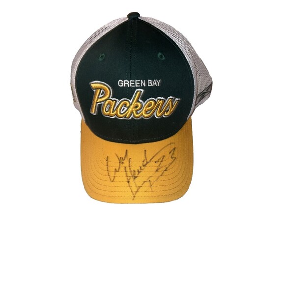Green Bay Packers Snapback Hat Autographed Will Henderson New - Picture 1 of 4